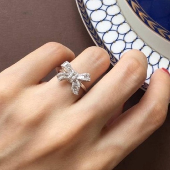 925 stamped Sterling Silver Elegant Bow Ring - SZ 9 | NEW - Picture 3 of 5